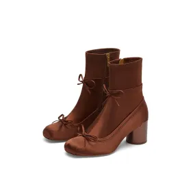 Ballet Elastic Socks Ankle Boots Brown