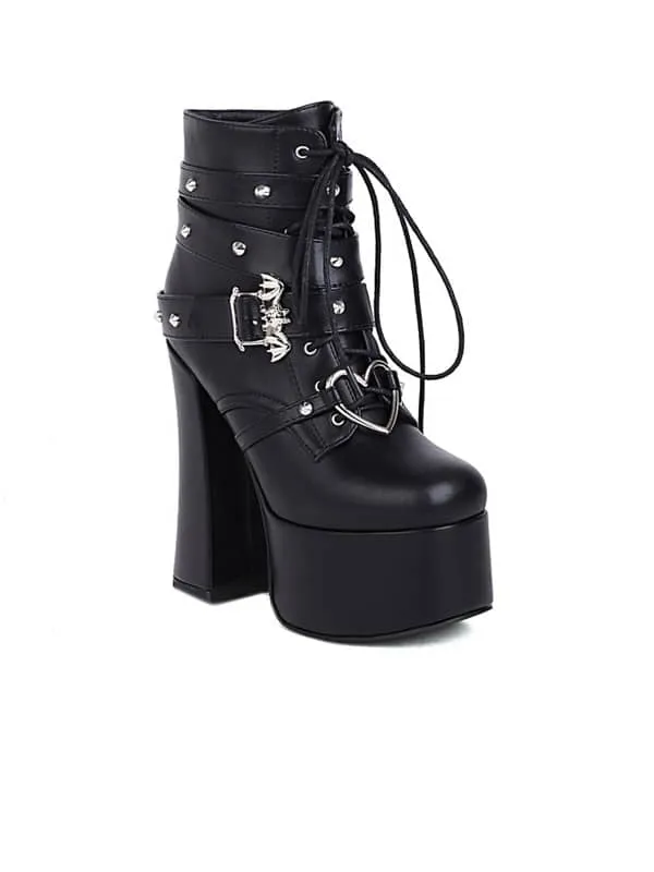 Fashion Crossed Laces Platform&Boots