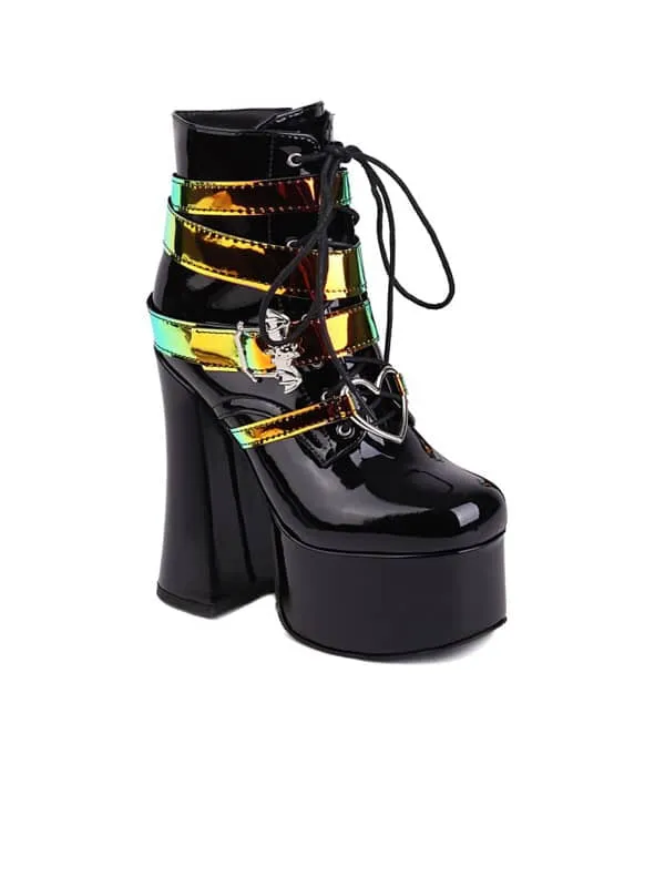 Fashion Crossed Laces Platform&Boots