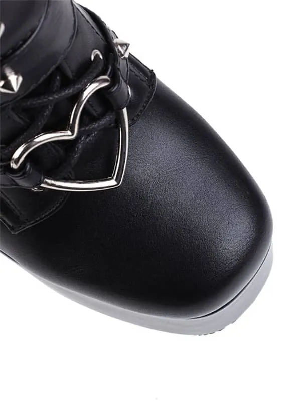 Fashion Crossed Laces Platform&Boots