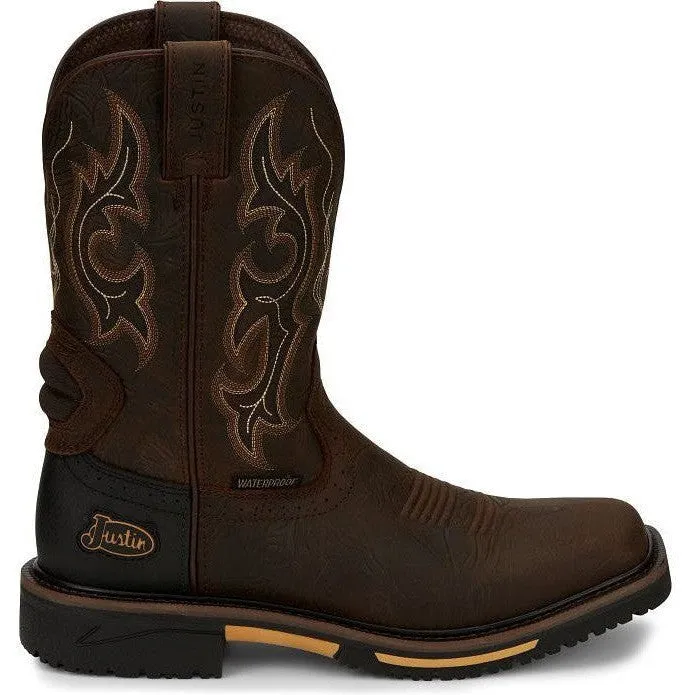 Justin Men's Joist 11 Waterproof Western Work Boot -Brown- SE4624