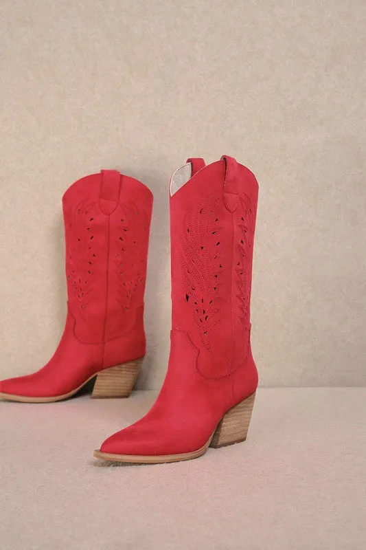 The Olivia Red Cowgirl Boots